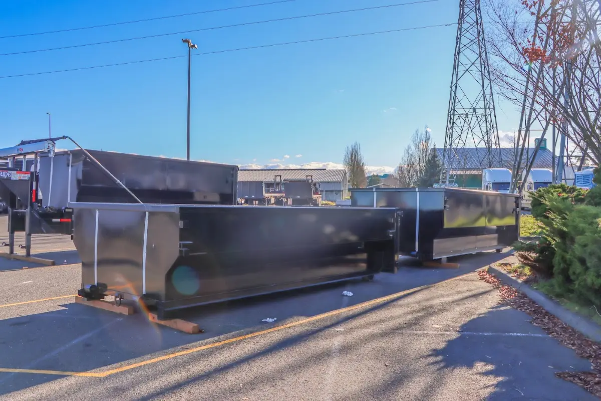Roll-off dumpster ready for waste disposal at job site for Commercial Dumpster Rental in Cookeville